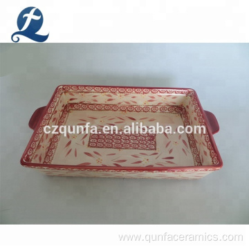 Wholesale Baking Pan Dishes Hand Painted Ceramic Bakeware